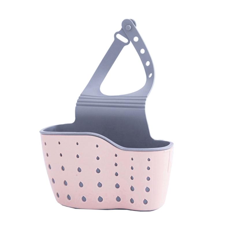 Faucet Hanging Basket Bag with Drain Holes Adjustable Strap Sponge and Cleaning Tool Holder Kitchen Accessories