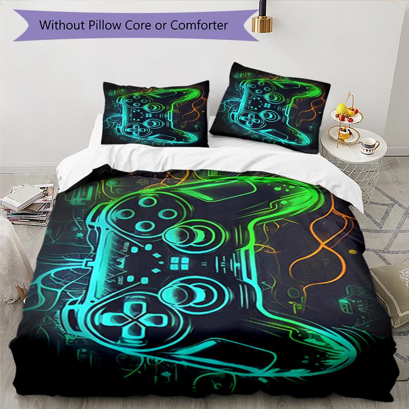 3pcs Game Controller Bedding Set Duvet Cover Closure Includes 1 Duvet Cover & 2 Pillowcases, Soft and Comfortable for All Seasons.