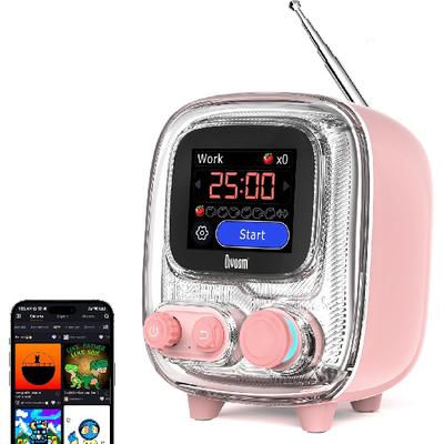 Taşınabilir Bluetooth hoparlör FM radyo, piksel sanat retro Mini küçük sevimli kablosuz hoparlör, parti ofis masası ev yatak odası için uygun vintage dekor