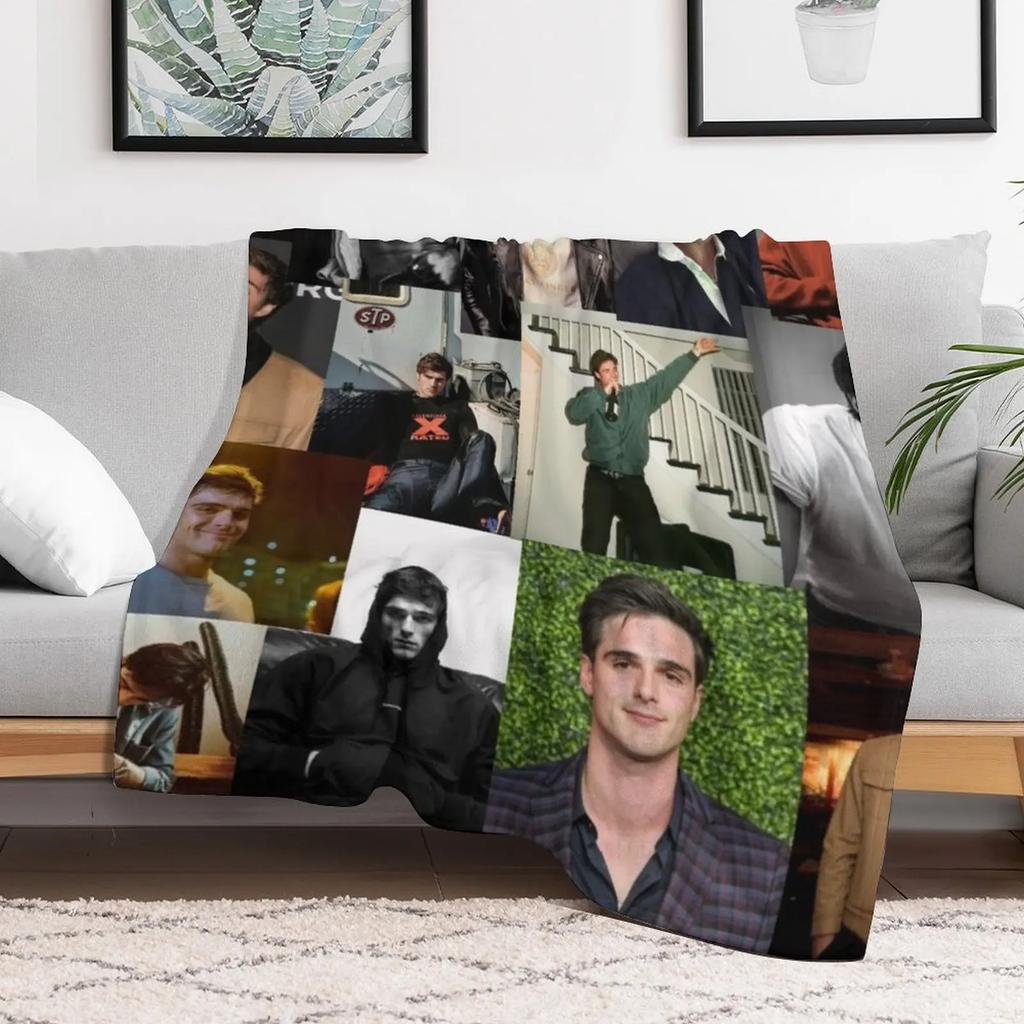 Jacob Elordi pic collage Throw Blanket Quilt Furry Luxury St Luxury Designer Blankets