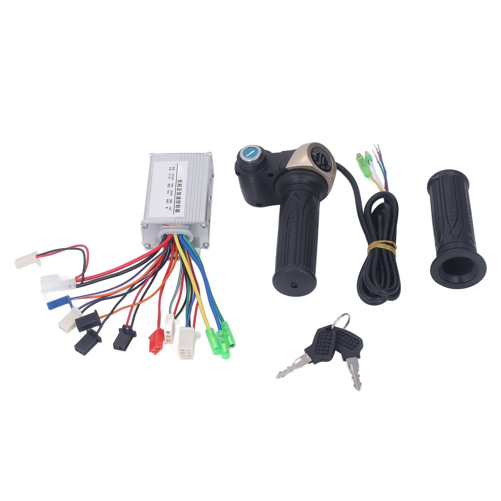 

24V 350W Brushless Motor Controller Twist Throttle Grip with Lock Key for Electric Bike