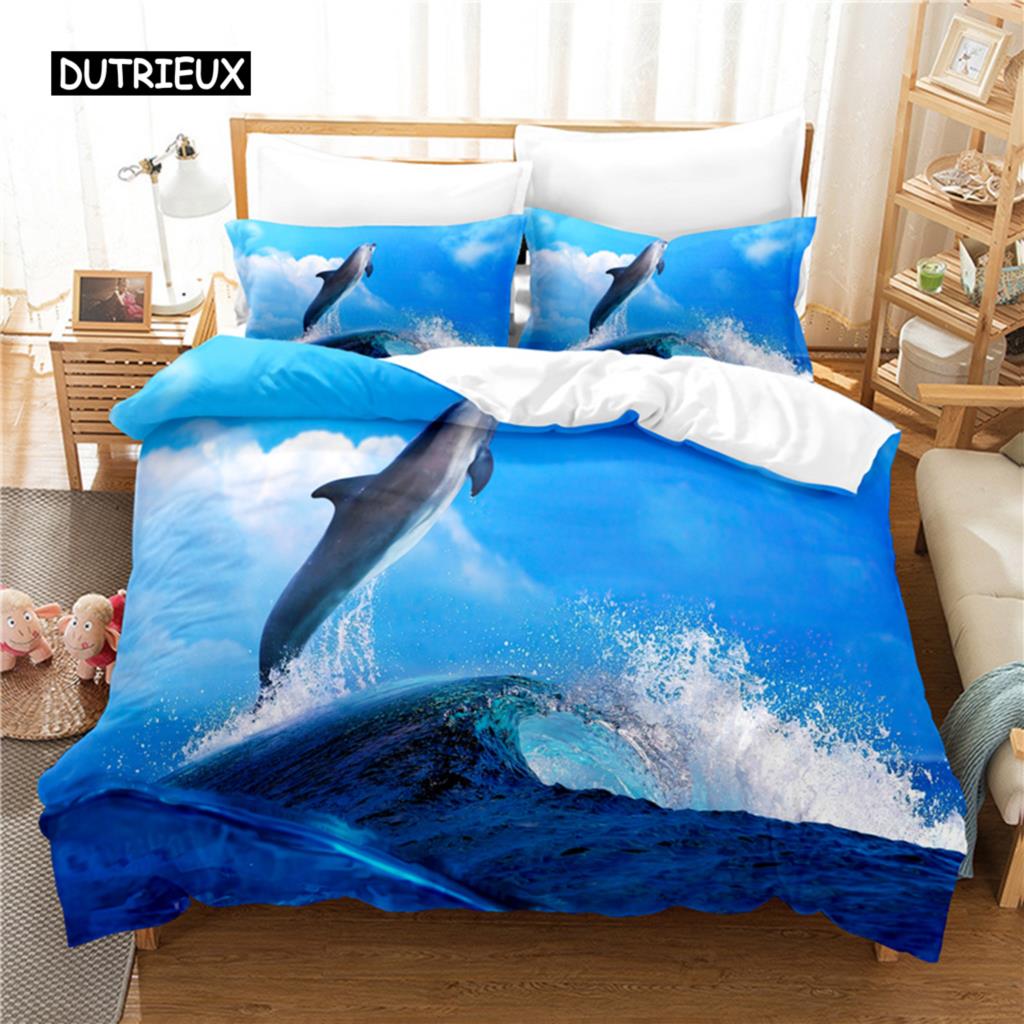 

Комплект постельного белья «Пингвин», комплект пододеяльников, 3D постельное белье с цифровой печатью, комплект постельного белья размера «queen size», модный дизайн EU single(135x200cm)