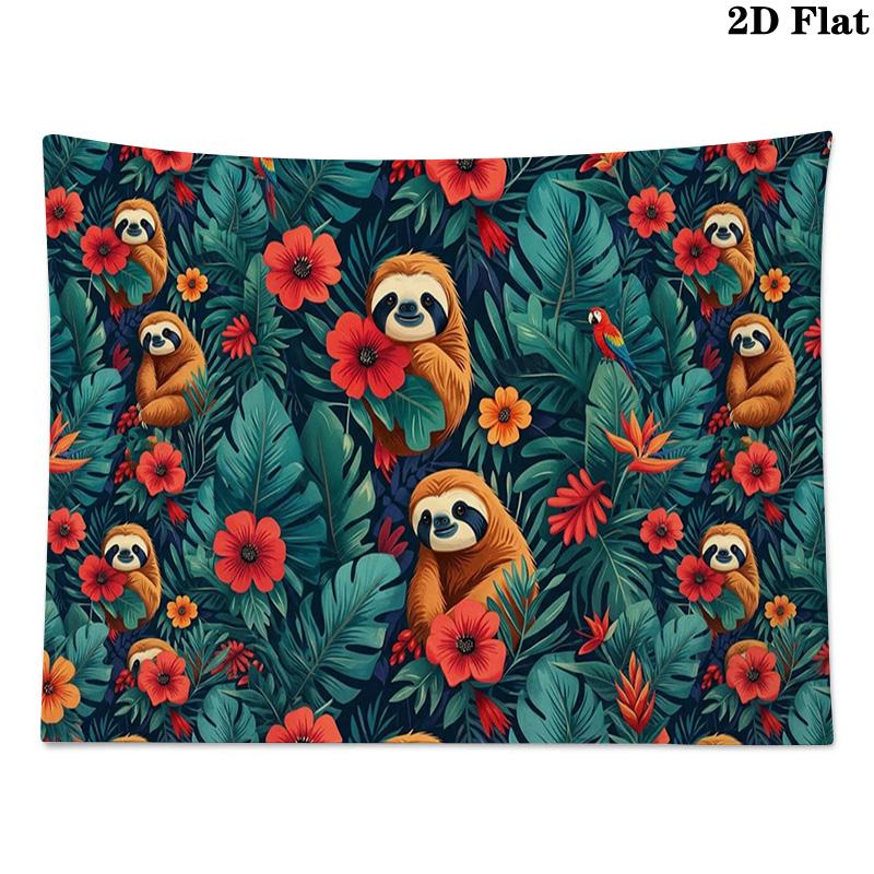 Sloths Wall Tapestry Aesthetic Wall Hanging Printed Fabric Blanket Decorative Tapestries for Bedroom Living Room Home Decor