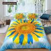 Vintage Sunflowers Duvet Cover Set Letters Bedding Set Letters And Sunflowers Printed Retro Girls Queen Size 23pcs Quilt Cover