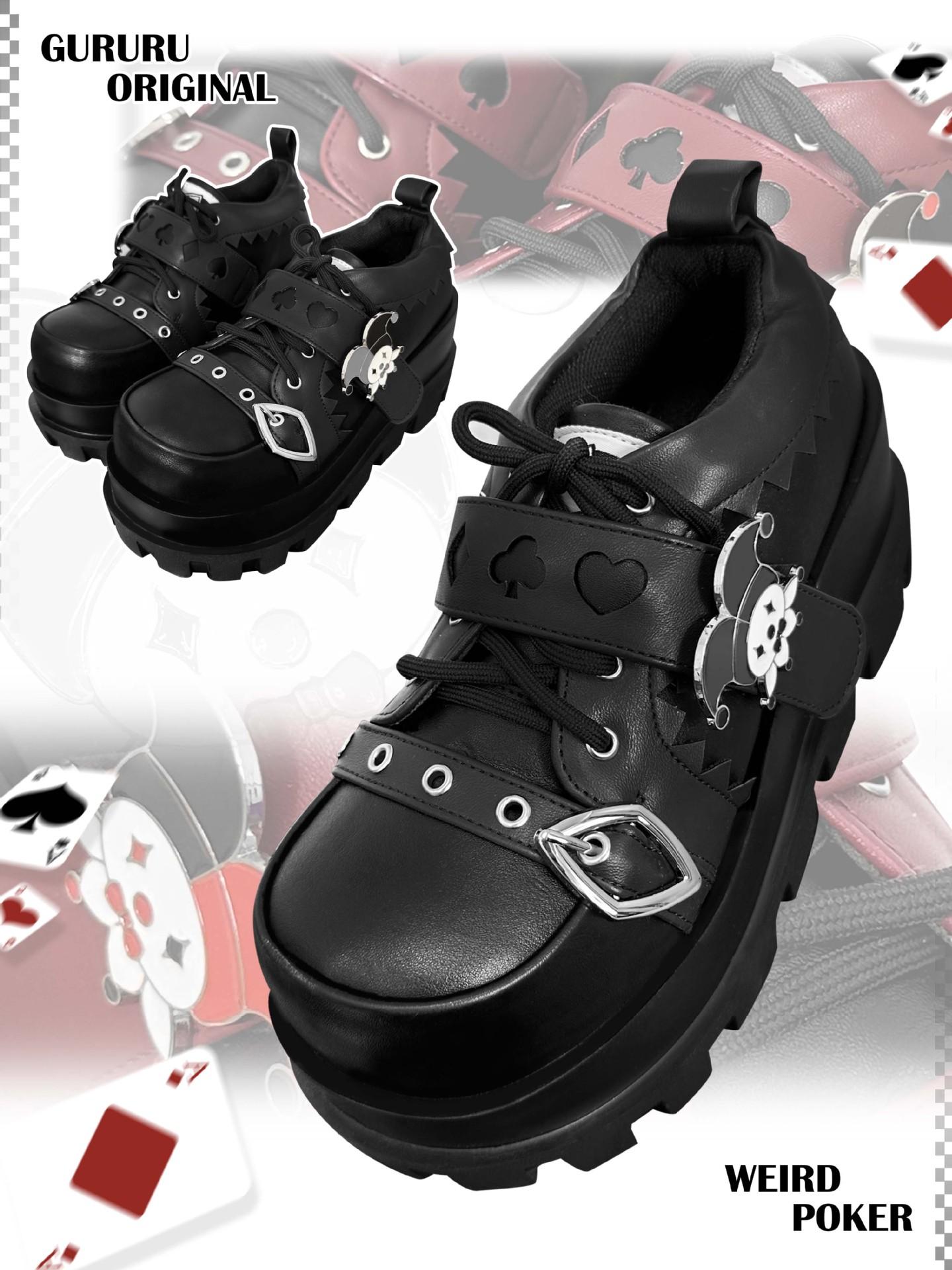 

Autumn new fashion girl versatile sweet cool style Mary Jane weird poker high heels 35 чорний