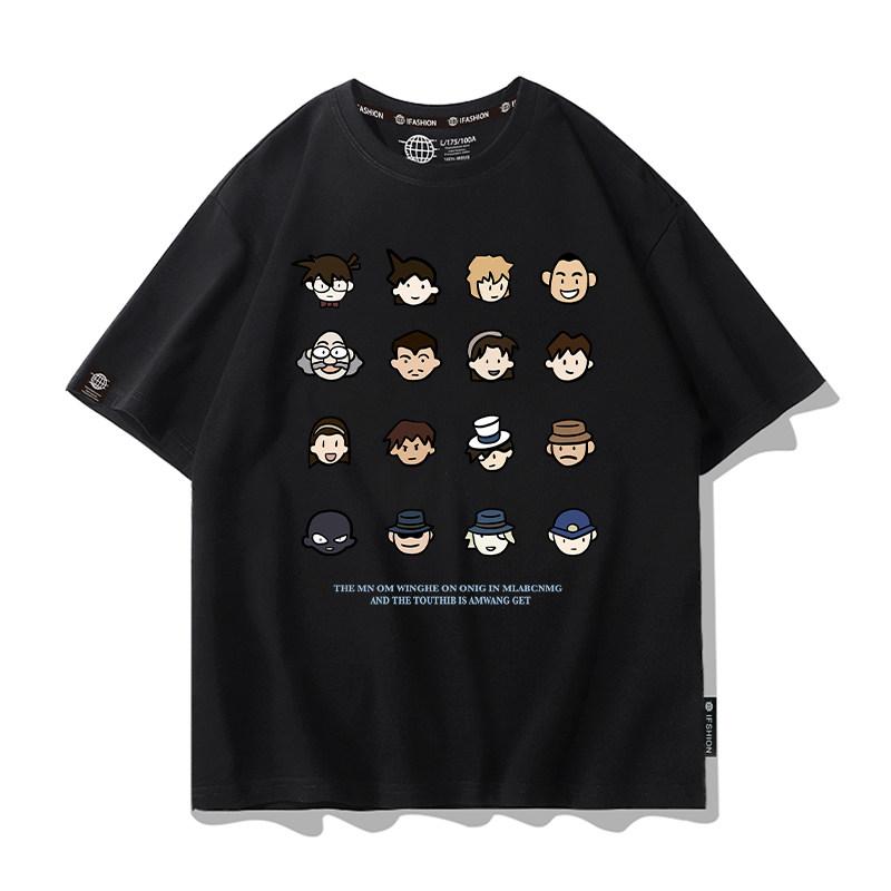 Detective Conan Collabora su T-shirt Unisex a Maniche Corte e da Donna per l'Estate Ladro Kidd Haibara Ai Girocollo Manica Corta