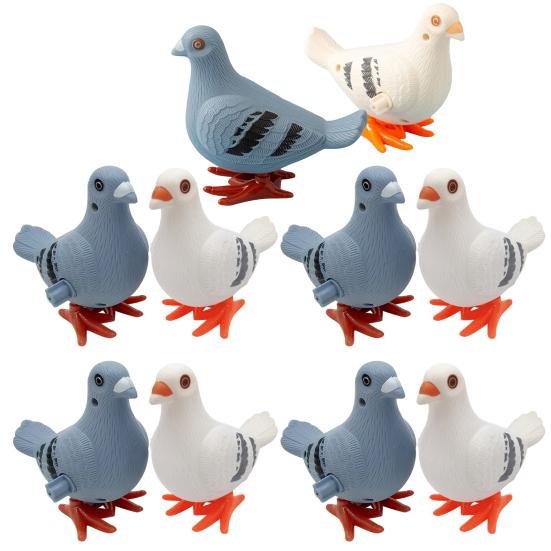 Yousheng 1/2/3/5/8/10Pcs Wind-up Pigeon Jumping Pigeon Spring Clockwork Toy Toddlers Boys Girls Educational Simulation Bird Walking Toy(Random Color)
