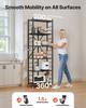 6-Tier Foldable Storage Shelf with Wheels 24 x 12 x 72-inch Metal Shelving