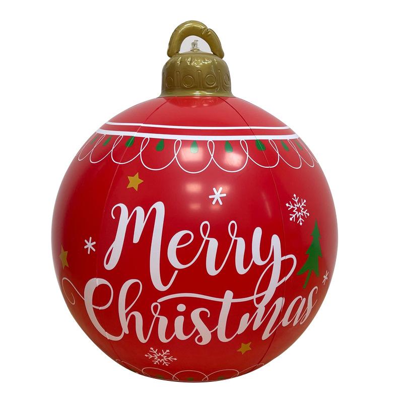 

60 см гигантские надувные новогодние шары ПВХ гигантские большие шары рождественские елочные украшения игрушка уличные рождественские праздничные шары для газона Other