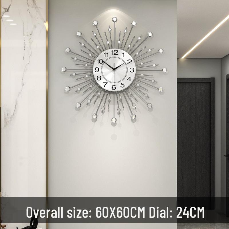 Trendy European Iron Art Living Room Wall Clock: Stylish Home Quartz Timepiece
