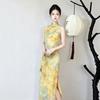 Yellow Sleeveless National Style New Chinese Suzhou Long Cheongsam Improved Young 1011 New Women's Premium Sense