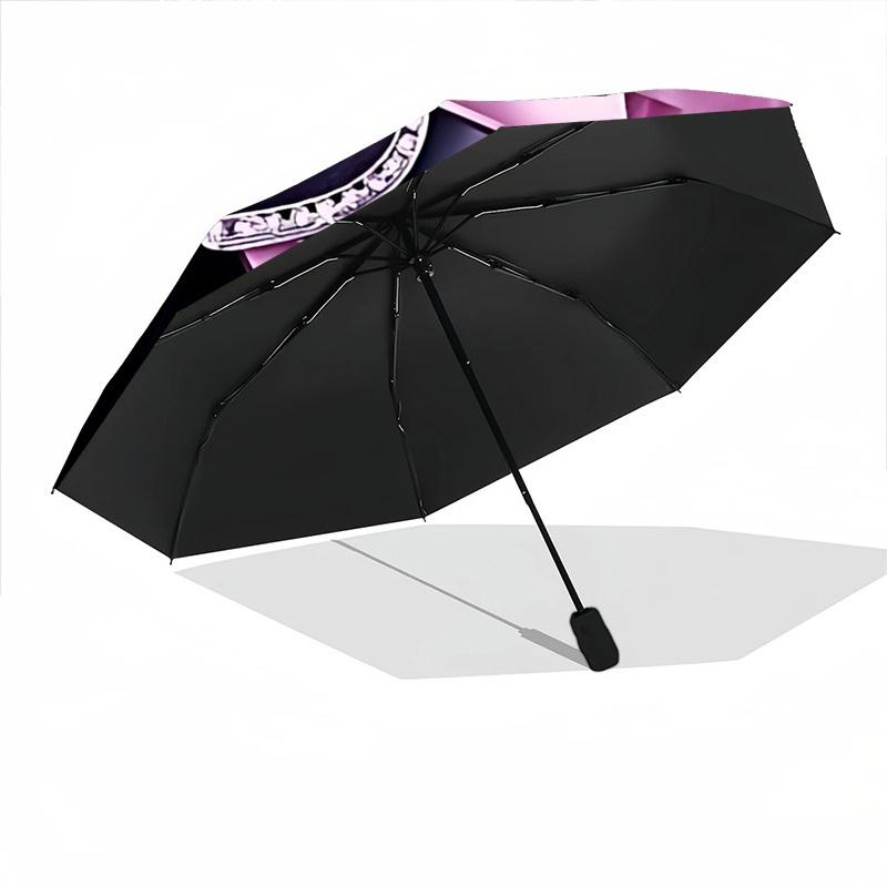 1pc Bow PrintAutomatic Open/close Folding Umbrella, Compact Portable Travel Umbrella, Perfect Birthday/Holiday, Cute Umbrella Y032