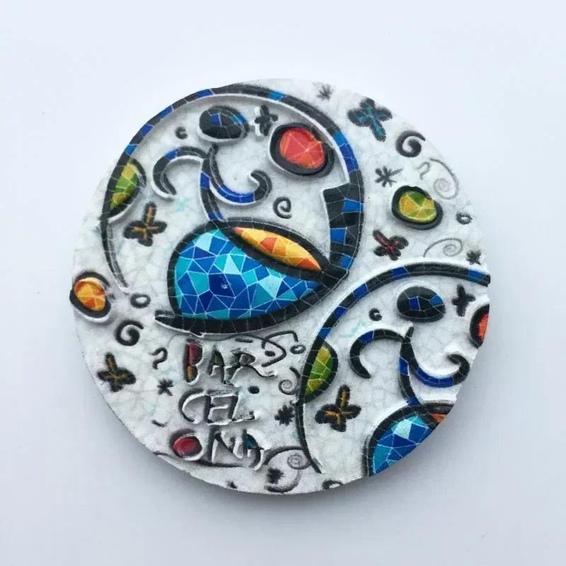Barcelona, Spanien Mosaik Tourismus Gedenk Dekorative Handarbeiten Magnetischer Kühlschrankmagnet für Kühlschrankdeko
