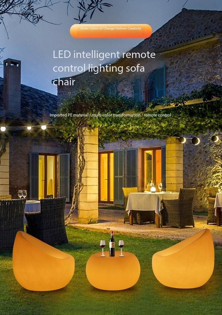 Creative New LED Luminous Spherical Sofa Chair Bar Bar KTV Coffee Table Leisure Indoor and Outdoor Furniture Combination