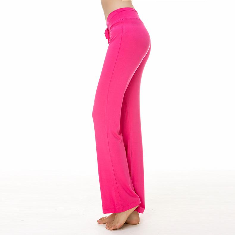 Women Solid Color High Waist Drawstring Wide Leg Long Pants Yoga Dance Trousers Wide Leg for Yoga Running Jogging Gymnastics