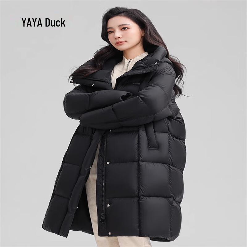 YAYA Women's 2024 Long Hooded Down Jacket