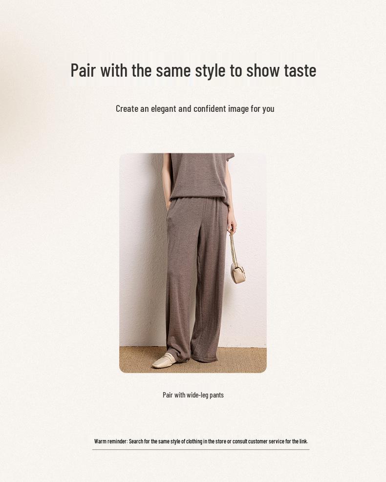 Women's Cashmere Short-Sleeve Pullover with Batwing Sleeves & Mid-Length Skirt - Autumn/Winter Collection