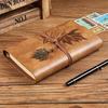 Retro Ribbon Tie Tri-fold Loose-leaf Notebook - Student Travel Notepad & Stamp Book