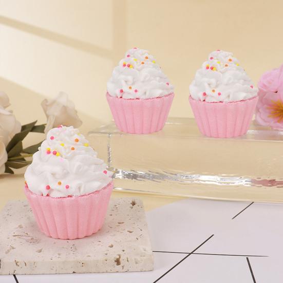 80G Cupcake Salt Bath Bombs Plants Extract Essential Oils Handmade Fizzies Ball Dry Skin Moisturizing Aromatherapy Shower Ball Women Spa