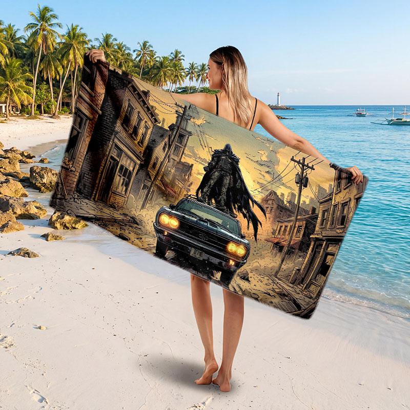 Large Beach TowelJeepers Creepers The Creeper Soft Absorbent Towel Beach Bath Home Use