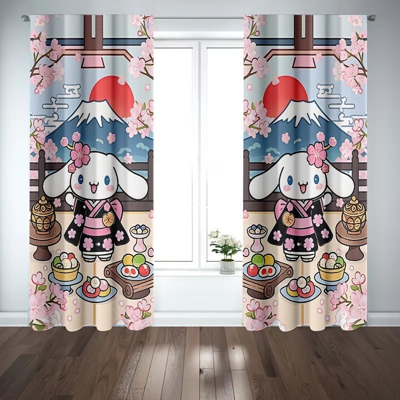 Adorable Anime Dog Blackout Curtains for Bedroom, Kitchen, and Bathroom