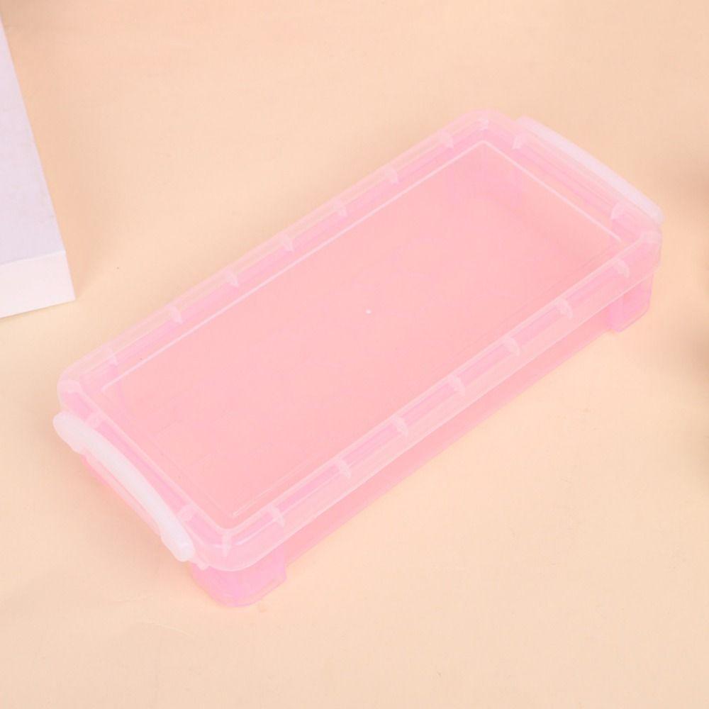 

с белыми пряжками ящик для хранения канцелярских принадлежностей, экономящий место ящик для хранения карандашей для рисования розовый