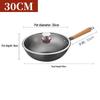 Oumeida Echter Gusseisen-Wok aus Edelstahl, 30 cm
