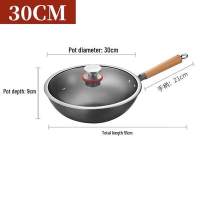 Oumeida True Stainless Cast Iron Wok, 30cm
