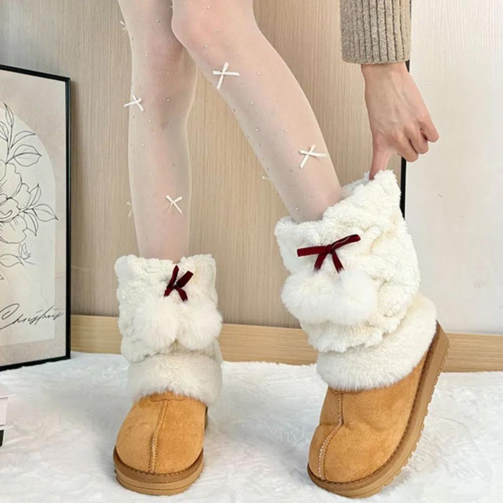 

Lolita Thick Plush Leg Warmers Y2k Leg Warmers Women Trendy Plush Stockings Women сірий