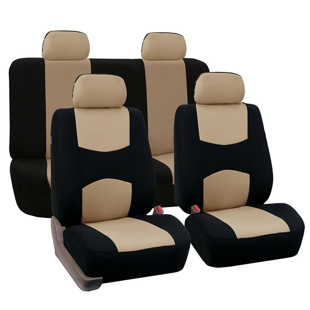 Universal Flat Cloth Car Seat Cover Set for 5 Seats - 9 Pieces, Suitable for Middle East, Europe, and America