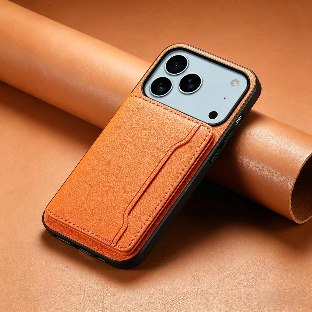 Denior | Lychee Pattern PU Leather Phone Case for iPhone 17/16/15/14/13/12/11/XR/7 Series & Card Holder (3 Card Slots)