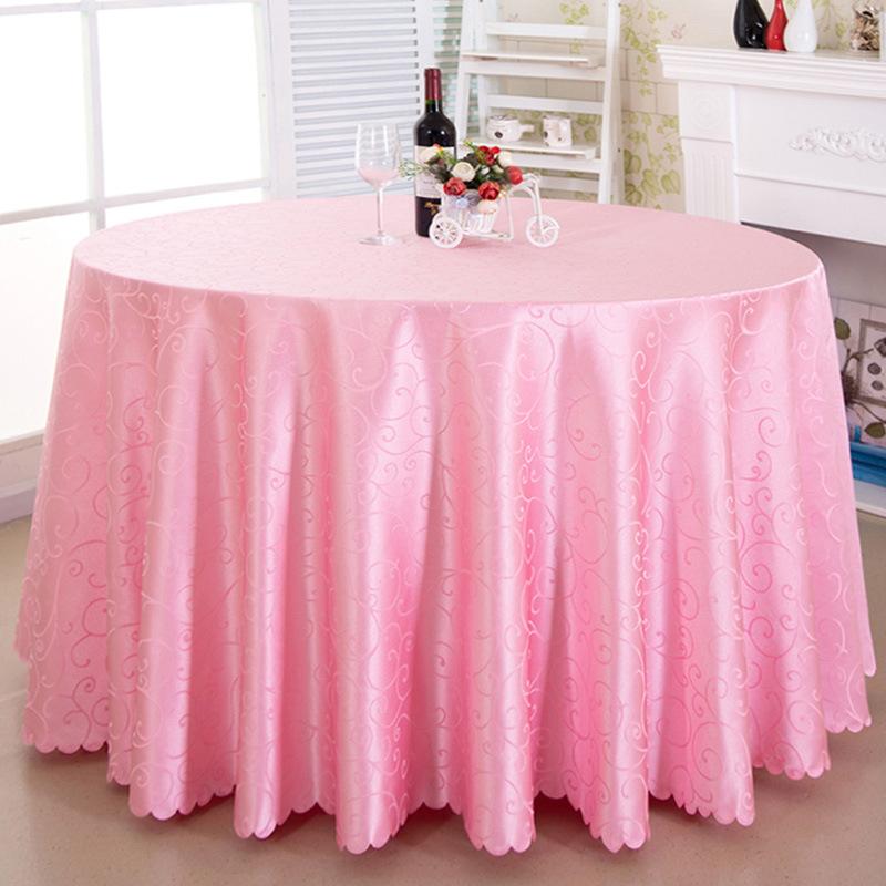 Polyester Jacquard Tablecloth Hotel Wedding Banquet Party Decoration Round White dustproof Table Covers for table Home Decor