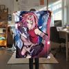 Naruto Sakura Haruno pattern Flannel Blanket, High quality Comfortable for All Seasons, Home Decor, Warmth and Comfort, Perfect for Gifts.