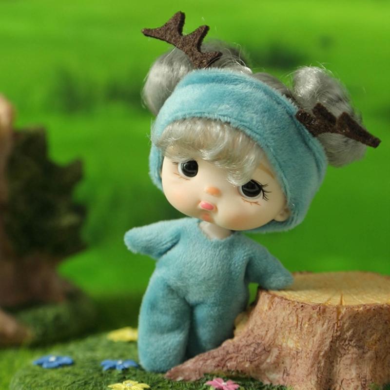 Tiny Doll Plastic Mini Doll with Small Clothes for Girls 4" Little Doll Reborns Baby Gift Bag Decors Accessory