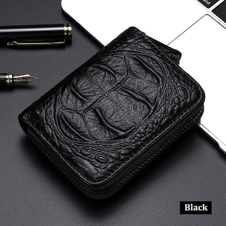 

Крокодиловый узор из коровьей кожи, сумка на молнии для кредитных карт, удостоверение личности, VIP-банк, тонкий держатель, модные органные держатели для карт чёрный