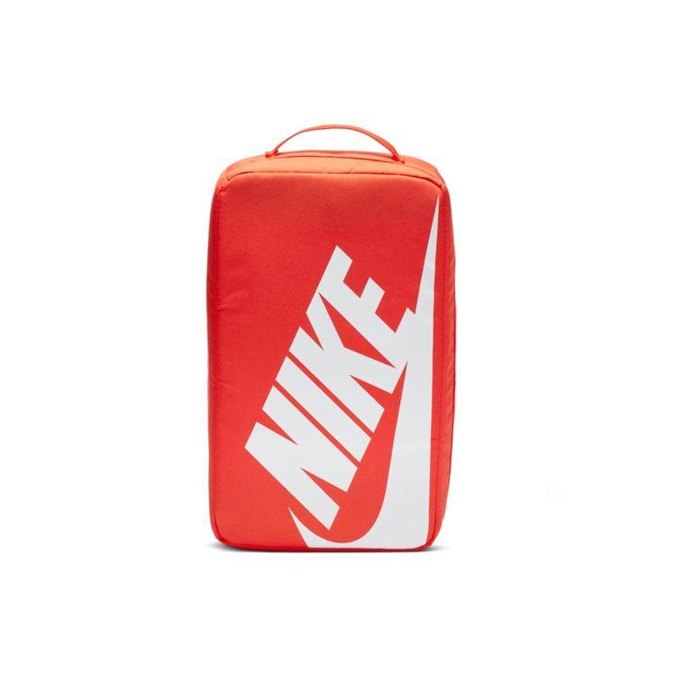 Nike Minimalist Casual Color Block Large Logo Print Zipper Closure Polyester Shoe Box Tote Bag Unisex Bags Red BA6149-810 Red