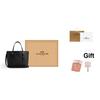 Coach Mollie Logo Detachable Shoulder Strap Tote Bag Shopping Bag Crossbody Bag Cowhide Leather Handbag 25 Women Tote Black CV966-SVBK