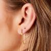 Luxury Rhombus Dainty Elegant Tiny CZ Long Tassel Chain 925 Sterling Silver Earrings Fashion Jewelry