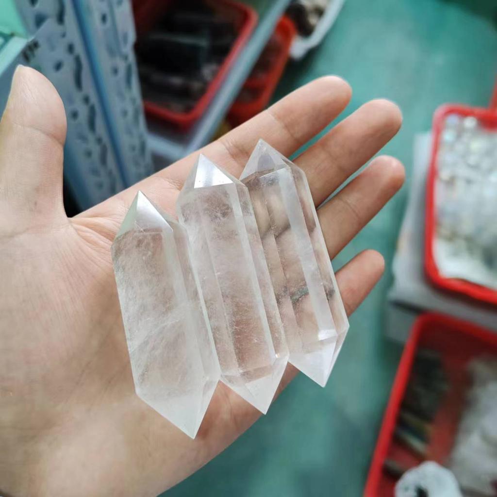 Unique Double Pointed Clear Quartz Crystal Wand Perfect for Rituals & Gifting DIY Craft Supplies