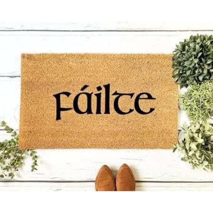

Failte Добро пожаловать Дверной коврик Гэльский, Ирландия, Шотландия, Новоселье, Подарок при закрытии сделки, Ирландский, Шотландский, Прихожая