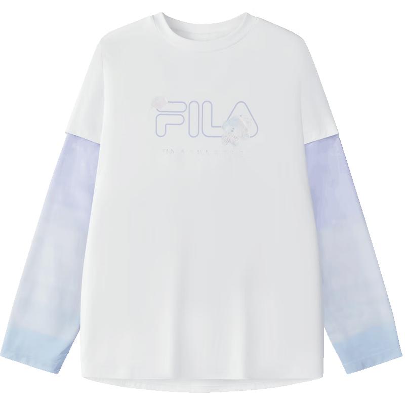 FILA Girls  Loose Fake Two-Piece Long Sleeve T-Shirt 130