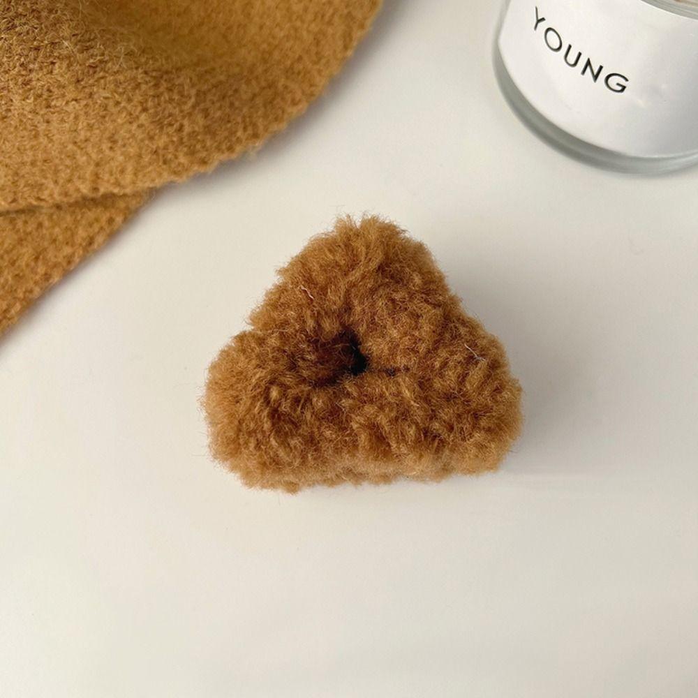 Lambhair Small Bear Ear Hair Claw Small Size Mini Cat Ear Hairgrip Plush Cat Ear Hair Clip  Daily