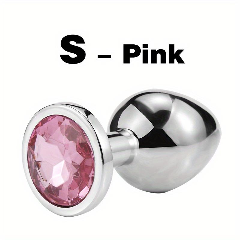 1pc Gemstone Base Stainless Steel Anal Plug - Smooth Body-Safe Metal Butt Plug for Couples Adult Pleasure Sex Toy