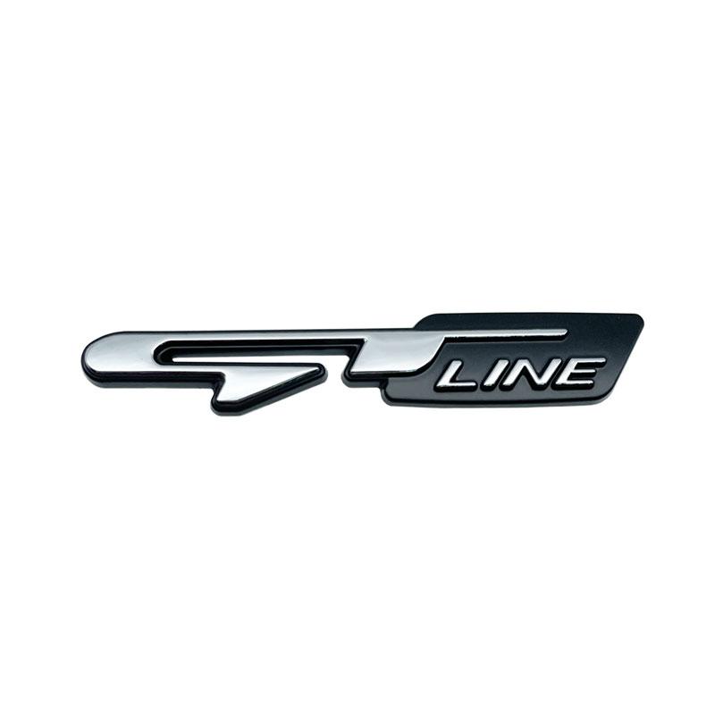 3D Metal Logo GT GT Line Emblem Car Front Grill Badge Rear Trunk Sticker For Kia K3 K5 KX5 Sportage Rio For Peugeot GT RCZ 508