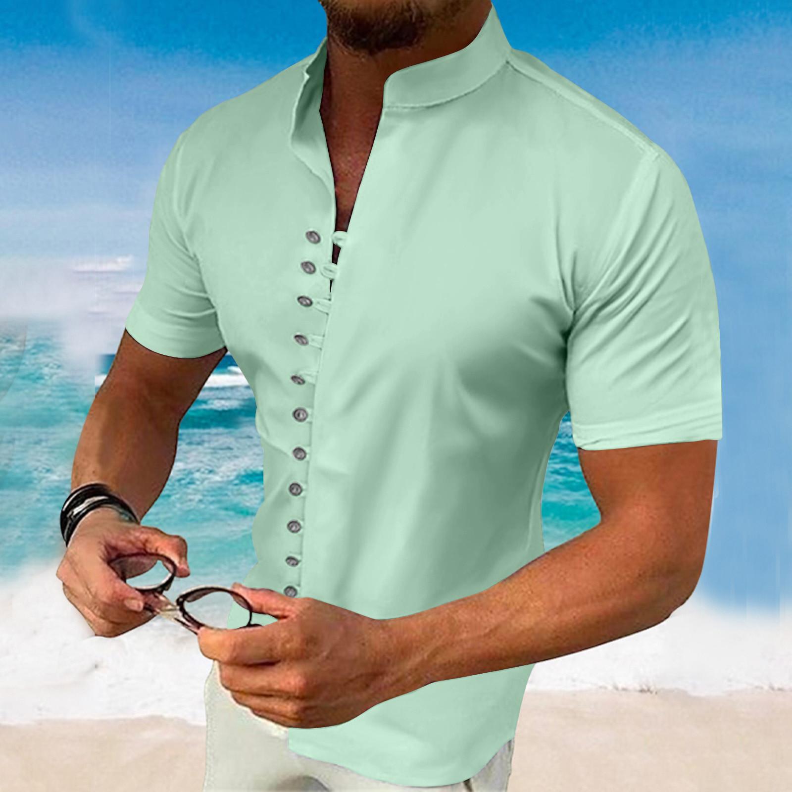 Men s Summer  Short Slim Fit Fashion Breathable Men s  Shirt XXXL