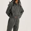 Women's Sweatshirt Set Fashion Hooded Round Neck Long Sleeve Top Casual Loose Warm Two-piece Set