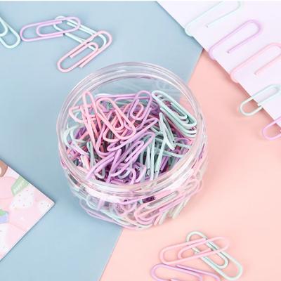 100PCS Colorful Paper Clips Office Supplies Paper Clip Large File Bookmark Paper Clip U-shaped Buckle Office Supplies