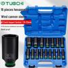 16-Piece Pneumatic Air Cannon Hex Socket Set (10-32mm) for Electric Wrench