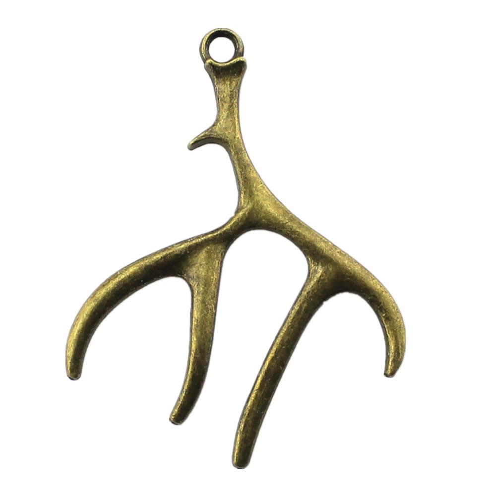 

10шт подвески с рогами античная бронза цвет цинковый сплав 51х40мм