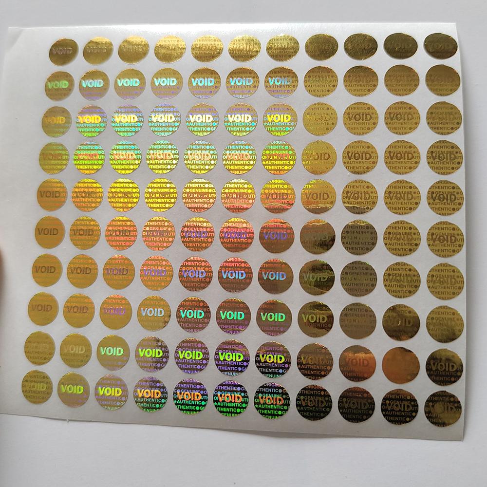 200pcs 6mm Gold Color Hologram Sticker GENUINE AUTHENTIC ORIGINAL Security Seal Honeycomb Left If Removed or Tampered With
